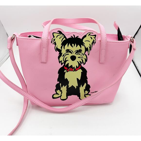 Marc Tetro Yorkie Vegan Handbag Crossbody Mini Tote Pink - Picture 1 of 5